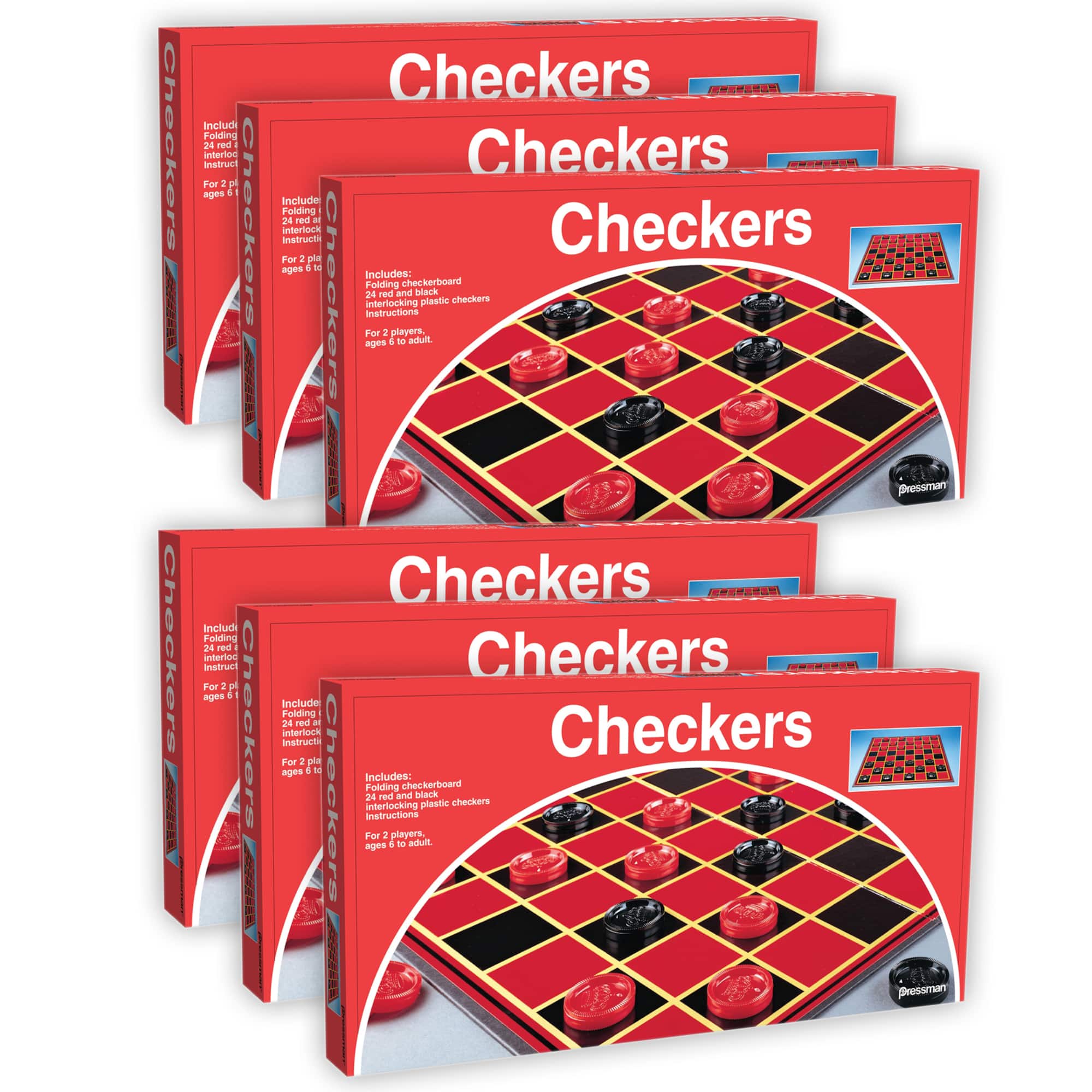 Pressman® Checkers Game, 6 Pack
